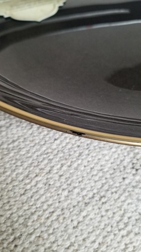 **Beautiful** NEW Turkish Glass Plate Tray Platter Serving Gold Rim Brown - Picture 14 of 17