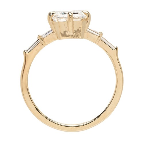 18k Yellow Gold Wedding Ring Diamond Emerald 1.75 Carat Lab Created IGI GIA HRD - Picture 4 of 9