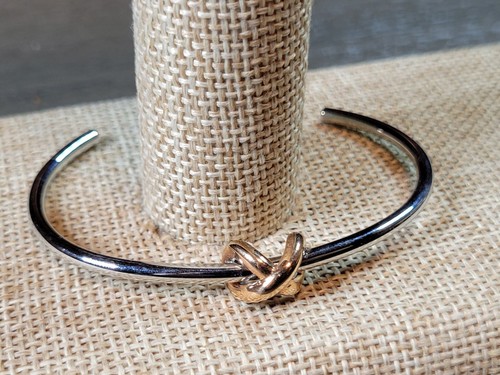 MVMT Stainless Steel Cuff Bracelet with 8K Rose Gold Plated Knot - Picture 8 of 10