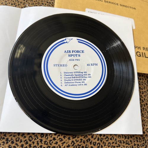 USAF Recruiting Spot Announcements Vinyl Record for Radio Air Aim High 45 RPM - Picture 3 of 4