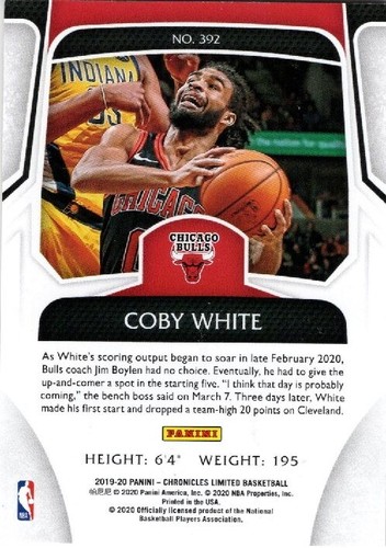 2019-20 Panini Chronicles Limited Red 73/75 Coby White #392 Rookie RC - Picture 2 of 2