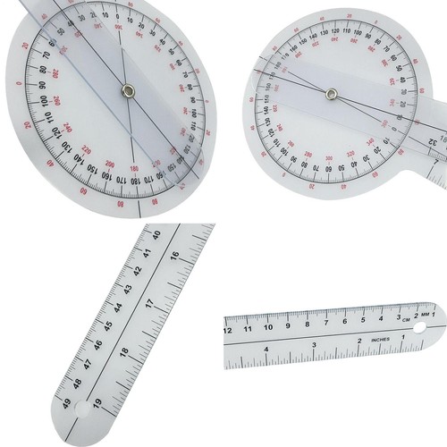 12 Inch Goniometer Transparent Orthopedic Angle Ruler Goniometer 360 Degree - Picture 5 of 8
