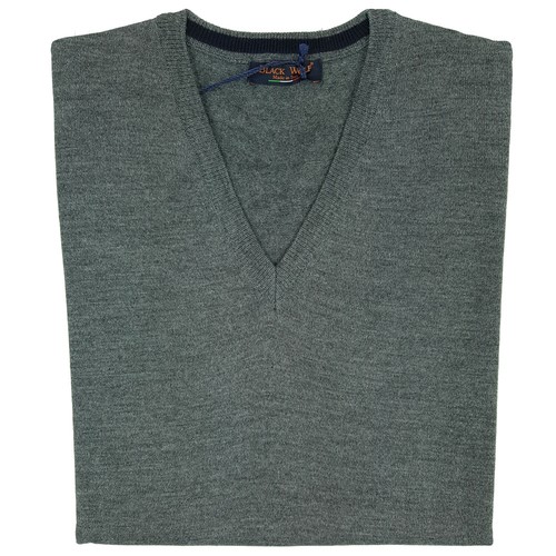 Maglione Maglioncino Uomo Scollo V Pullover Punta Tinta Unita Elegante Classico - Foto 10 di 21
