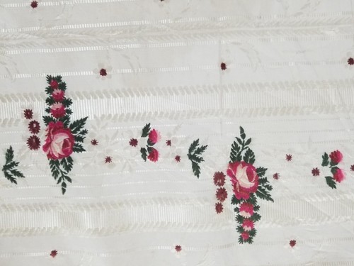 Antique French Brocade Floral Panel 91x50cm - Picture 8 of 12