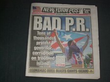 2019 JULY 23 NEW YORK POST NEWSPAPER - PUERTO RICO - THOUSANDS PROTEST GOVERNOR