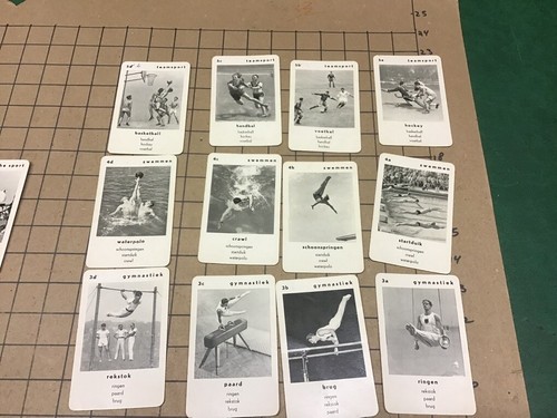 Vintage Antique Dutch Sportkwartet Olympics Sports Photo Cards w Box -1 Jumbo - Picture 4 of 7
