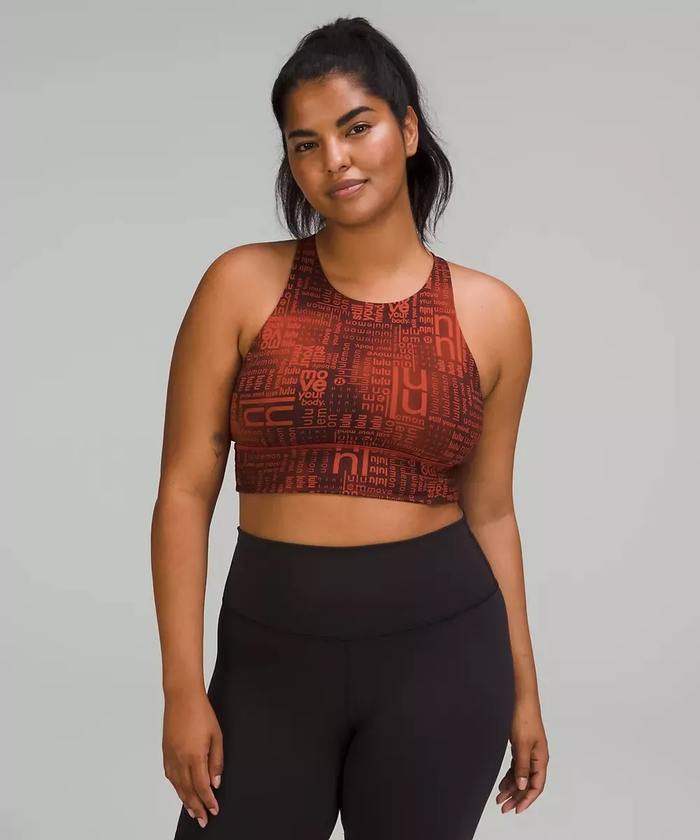 NWT lululemon Energy High-Neck Longline Bra Size 8 Ombre Red Multi