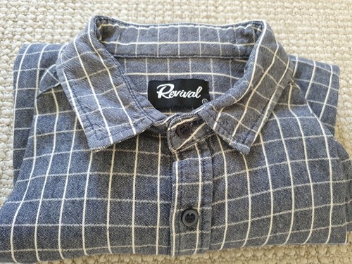 Camisa de manga larga azul pequeña Revival para hombre - Imagen 12 de 12