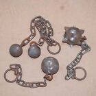 Set of 3 Vintage Medieval Carbon Steel Flail Spiked Ball & Chain Mace Weapons