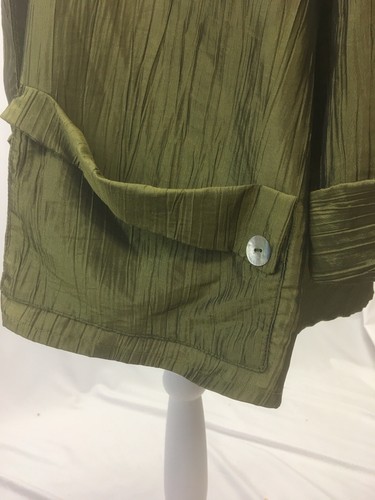 Connie's Moonlight L Green Taffeta Swing Jacket 50 inch bust - Picture 6 of 7