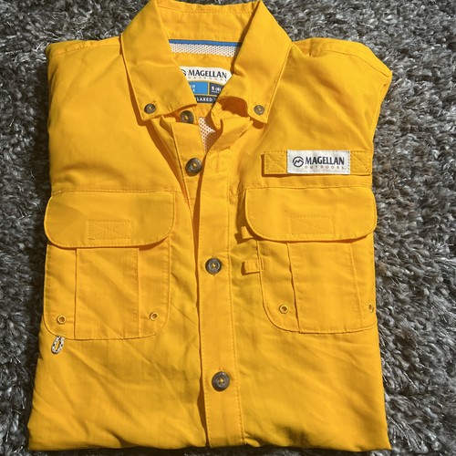 Magellan Laguna Madre Button Up Outdoor Fish Gear Shirt Zinnia Gold Youth S NWT - Picture 24 of 24