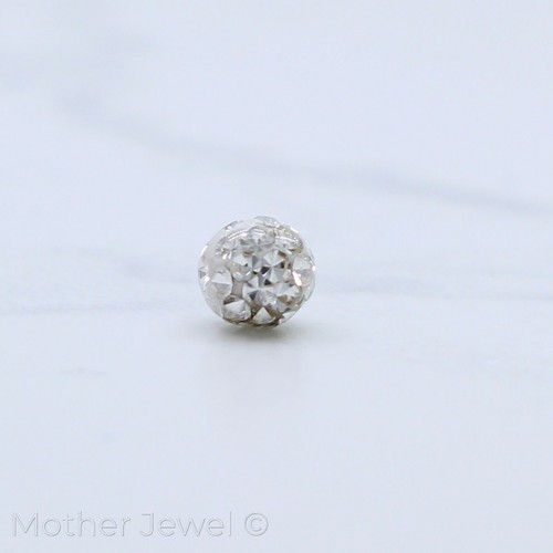 CLEAR CRYSTAL 14G SURGICAL STEEL LIP TRAGUS EYEBROW BELLY BAR REPLACEMENT BALL - Picture 6 of 8