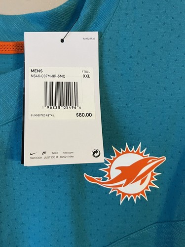 Men's Miami Dolphins NFL Nike Sideline Tonal Logo Short Sleeve T-Shirt 2XL NWT - Picture 4 of 8