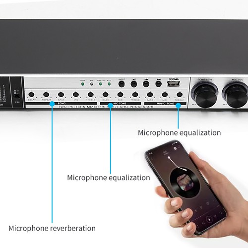 FX8 Ingresso USB/Bluetooth Effetto Professionale Processore Audio KTV Anti-Ululato - Foto 7 di 15