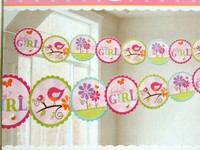 Tweet Baby Girl-baby Shower 1- Printed Garland -party Supplies Tweet Baby Girl-baby Shower 1- Printed Garland -party Supplies