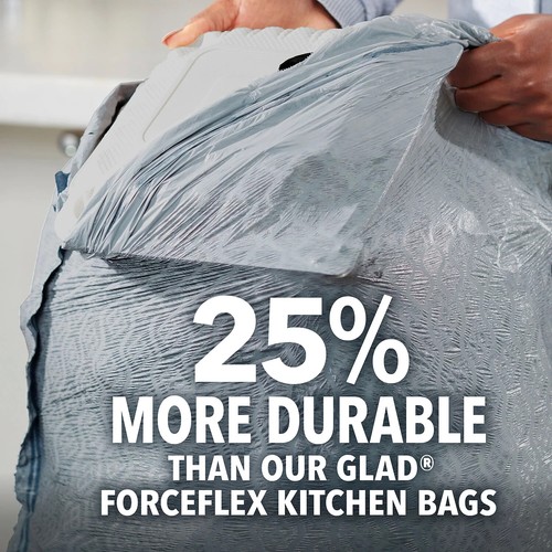 Glad ForceFlex Plus Tall Drawstring Trash Bags, Gain Lavender(13 gal., 120 ct.) - Picture 2 of 6