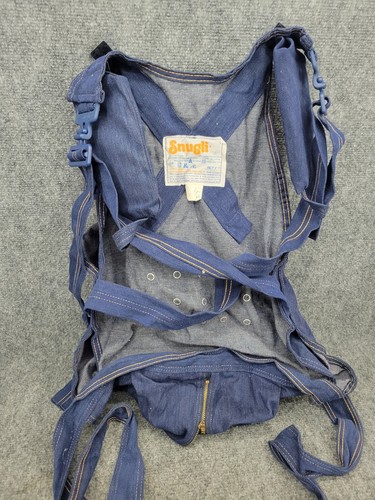 Original Vintage Snugli Baby Carrier Corduroy Handmade Blue Infant - Picture 4 of 4