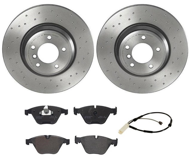 Brembo Front Brake Kit LowMet Pads with Sensor Disc Rotors For BMW E90