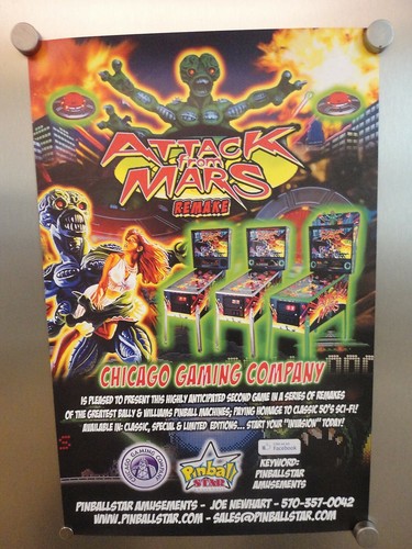 Attack From Mars Pinball Machine Poster by Chicago Gaming Company FREE SHIPPING