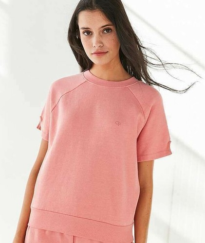 OP Ocean Pacific Short Sleeve Fleece Shirt Medium Pink New Surf Skate Sweatshirt - Picture 3 of 12