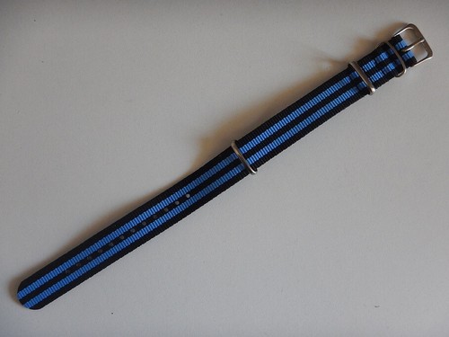 18 mm BRACELET OTAN MILITAIRE BLEU ET NOIR IDEAL DIVER LIP NAUTIC YEMA lip - Picture 4 of 13