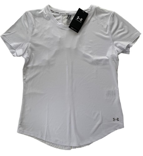 Under Armour Women Coolswitch Fitted Short Sleeve Running Shirt 1373399 White M - Picture 1 of 8