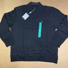 Greg Norman Signature Series Men Natural Performance XL Black 1/4 Zip LS Sweater