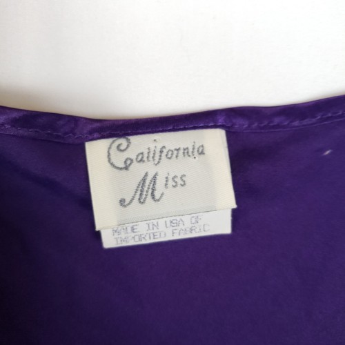 Vintage California Miss Liquid Satin Slip kleine Pueple Dessous glänzend 80er Jahre - Bild 11 von 13
