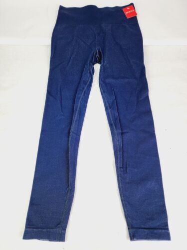 Spanx Leggings Damen Medium Look At Me Now Seamless Track Stripe Navy Neu Blau - Bild 2 von 6