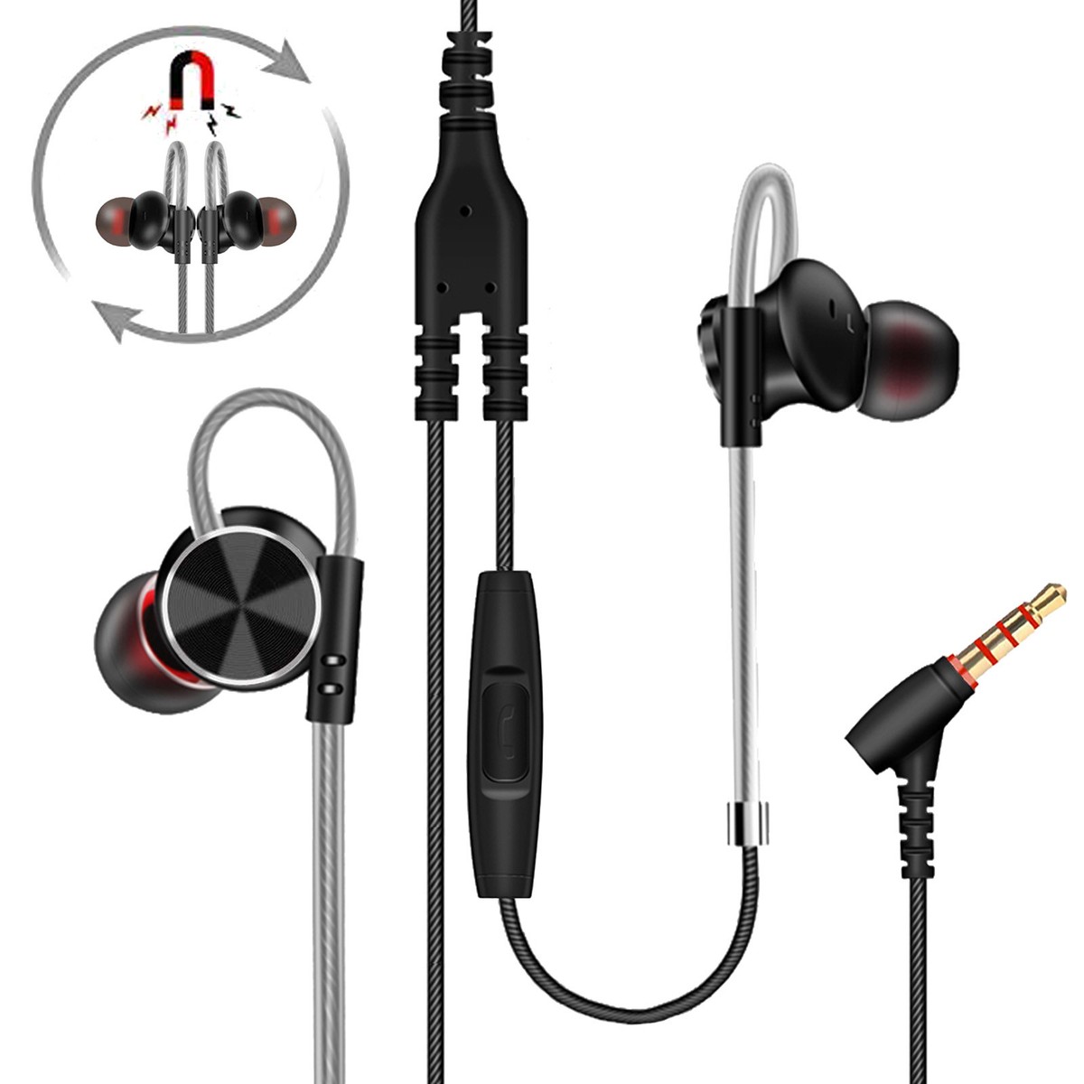 In Ear Headphones iPhone Earphones Wired Earbuds Microphone Magnetic Design eBay
