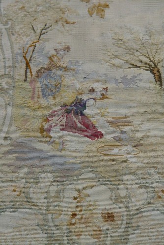 2'6"x2'8" ANTIQUE 1850s FRENCH AUBUSSON PICTORIAL HAND WOVEN FRAMED RUG CLEANED - Picture 11 of 11