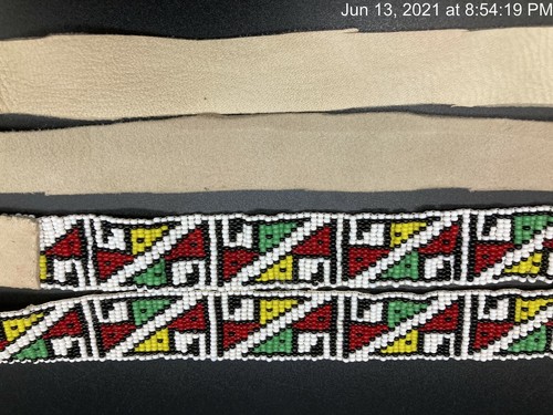 Native American Beadwork Deer Leather Bead Strip Sash Indian Dakota Lakota Sioux - Picture 5 of 12
