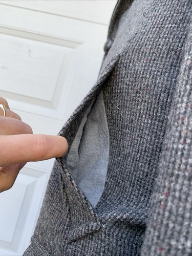 VTG Pendleton Woolen Mills Portland Oregon USA Check Grid Tweed Top Coat 42L - Picture 8 of 16