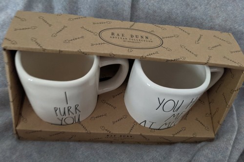 Rae Dunn Mug Set I PURR YOU & YOU HAD ME AT MEOW New - Picture 5 of 5