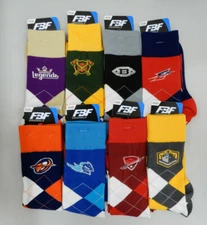 New! Alliance of America Football AAF Argyle Line Up Crew Dress Socks One Size 