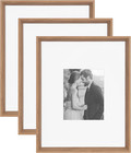 Calter Modern Wall Picture Frame Set of 3, 16X20 Matted to 8X10, Brown, Modern T