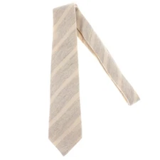 E. Marinella NWOT 100% Cashmere Tie in Cream/Light Gray Stripes