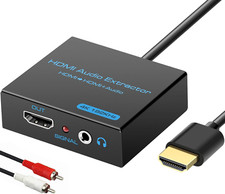 VPFET HDMI Audio Extractor Splitter 4K 3.5Mm Adapter Converter with AUX RCA L or