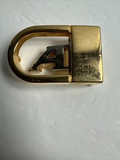 Vtg Pierre Cardin Initial A Belt Buckle Two Tone Swing arm Monogram Signed