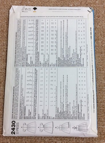 2430 Simplicity Project Pasarela Niñas Vestido Elegante Patrón Tallas 4 5 6 7 8 - Imagen 2 de 3