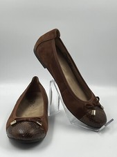 VIONIC Minna Ballet Flats sz 6.5 Brown Suede Orthotic Shoes Orthaheel Technology