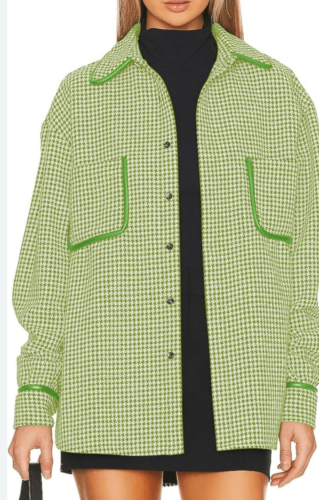 NEW Houndstooth Shacket Jacket Long Sleeve Button Down Shirt XL - Picture 5 of 5