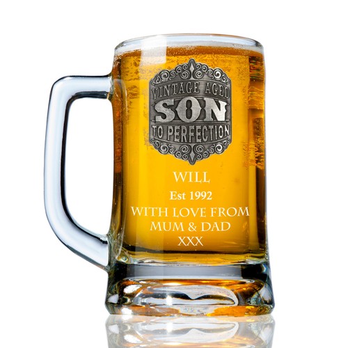 Personalised Engraved Pewter Son Birthday Gift Beer Pint Glass Tankard - Picture 5 of 9