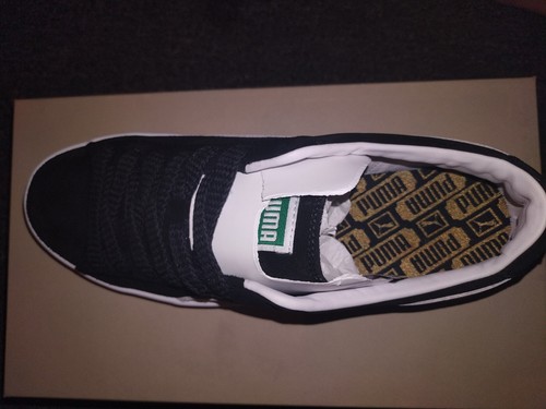 New PUMA Black WID White  LOGO...SIZE 8.5us..MADE IN  Italy ..... W/BOX... - Picture 3 of 7