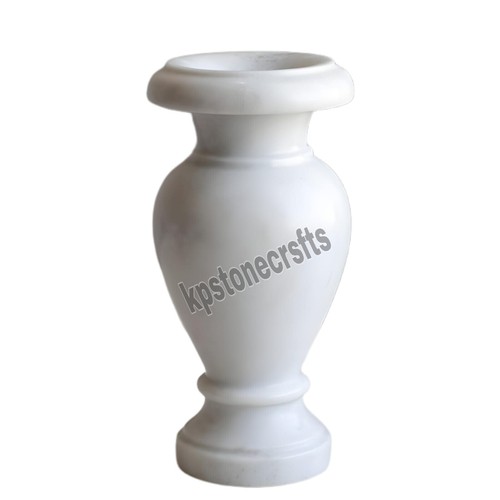 Set of 2 Hand White Marble Flower Vases – Elegant & Timeles KPSTONECRAFT - Picture 3 of 5