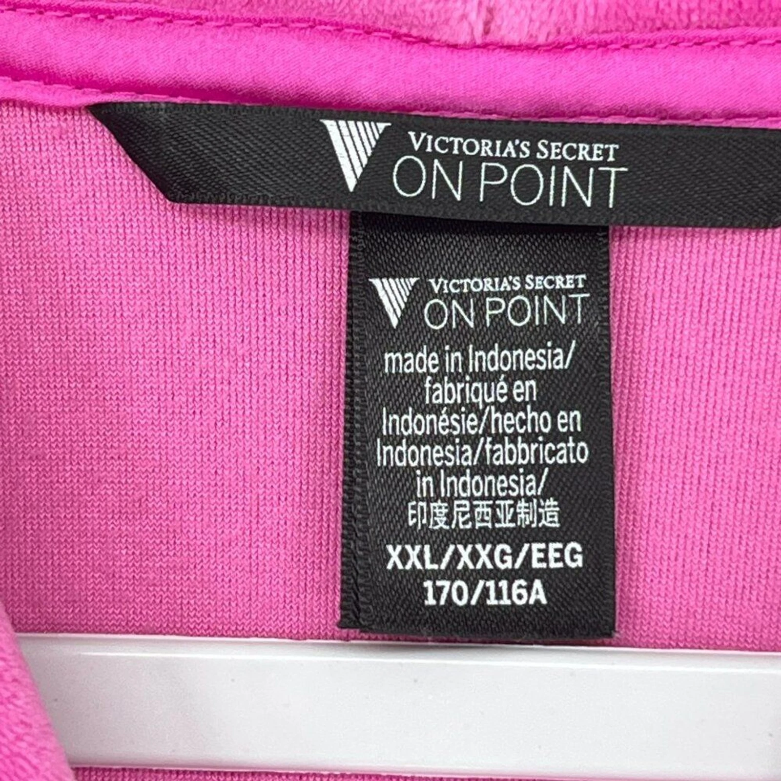 UNDERCOVER Felpa con cappuccio e zip Victoria's Secret On Point rosa in velluto taglia XXL