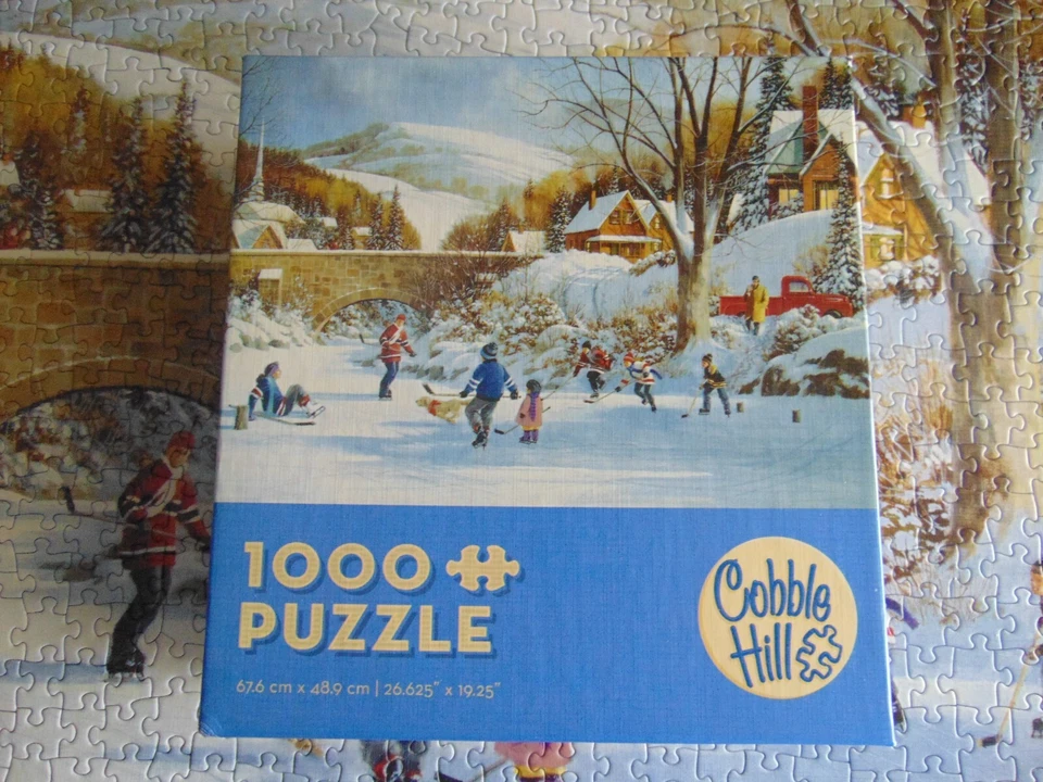 Rompecabezas Cobble Hill Hockey On Frozen Lake 1000 piezas - Completo Foto 3 de 4