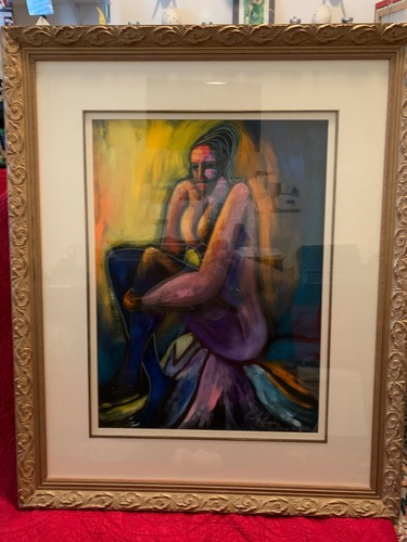 Original Kennith Humphery Seated Nude Women, Signed, 41" x 34" - Bild 3 von 10