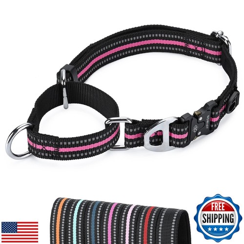 JIPIMON Martingale Dog Collar Reflective Nylon Soft Cushion with Alloy Buckle - Picture 1 of 5