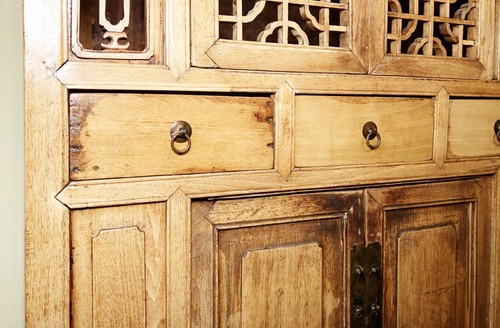 Antique Chinese Ming Lattice Scholar Scroll Cabinet (3464), Circa 1800-1849 - Picture 7 of 12